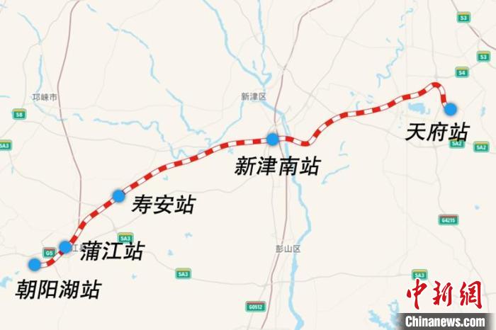 成都鐵路樞紐天府至朝陽湖段線路圖。　國鐵集團(tuán)供圖