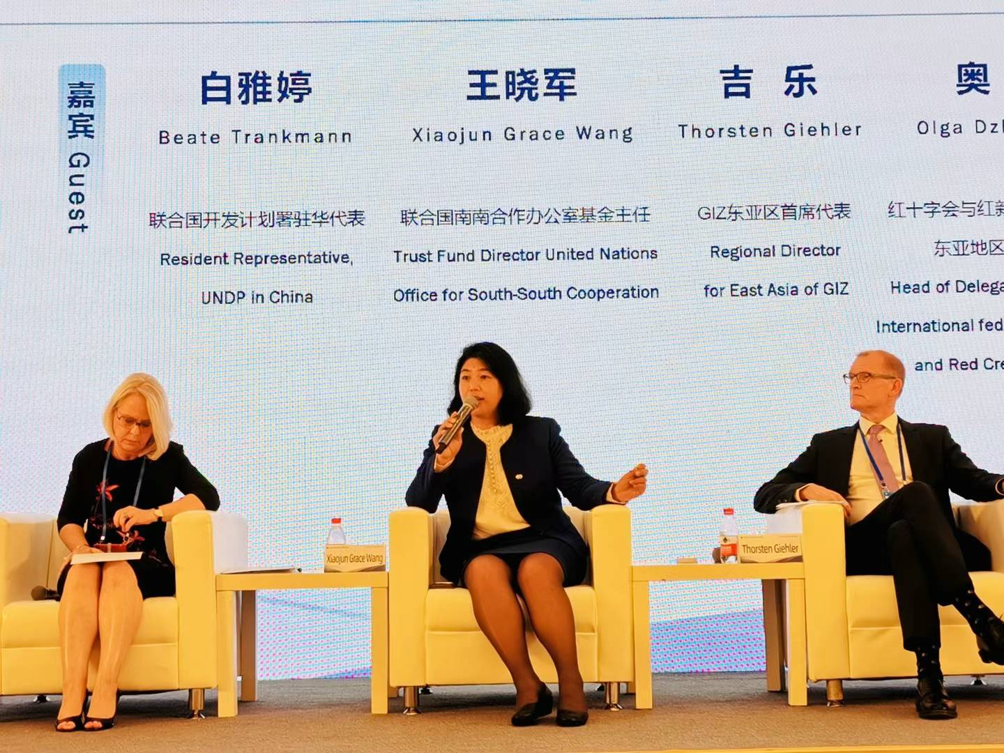 聯合國南南合作辦公室基金主任王曉軍出席全球共享發展行動論壇首屆高級別會議分論壇討論。受訪者供圖