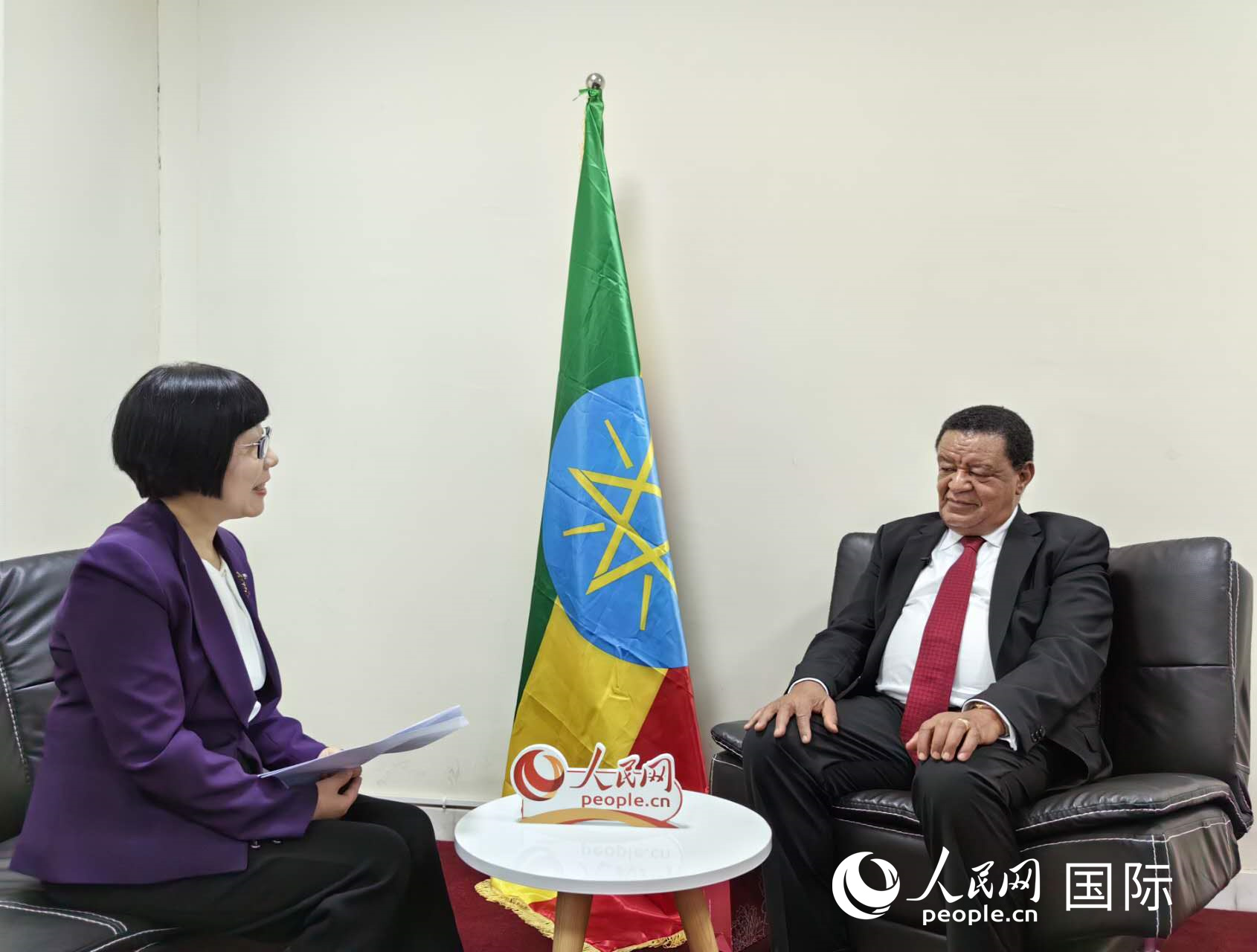 穆拉圖·特肖梅接受人民網記者唐維紅采訪。人民網記者 陳星星攝