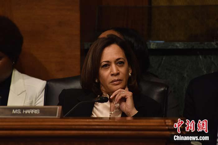 當地時間8月11日，美國前副總統、已經鎖定民主黨總統候選人提名的拜登選定聯邦參議員卡瑪拉·哈里斯為其競選搭檔、民主黨副總統候選人。哈里斯成為美國歷史上首位被提名為副總統候選人的非裔女性。圖為哈里斯此前出席國會聽證會(資料圖)。<a target='_blank' href='/'><p  align=