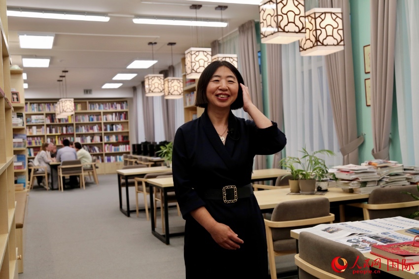 白俄羅斯國立大學共和國漢學孔子學院中方院長劉素玲。人民網記者 朱虹攝