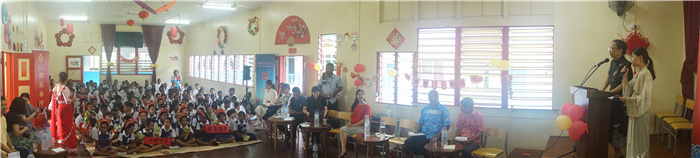 “歡樂春節進校園”在斐濟勞托卡中華學校禮堂舉行。陳鵬攝