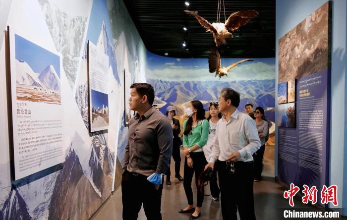 圖為中外嘉賓參觀玉樹州博物館?！●R銘言 攝
