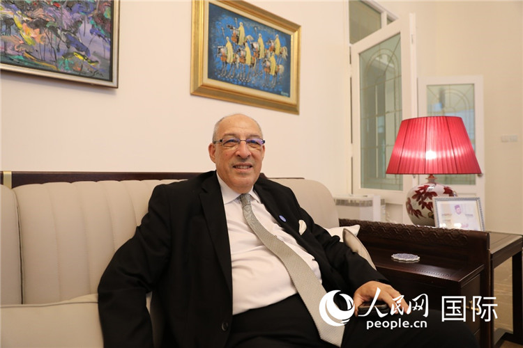 9月6日,摩洛哥駐華大使阿卜杜勒卡迪爾·安薩里接受人民網記者采訪。人民網記者 翟轉麗攝