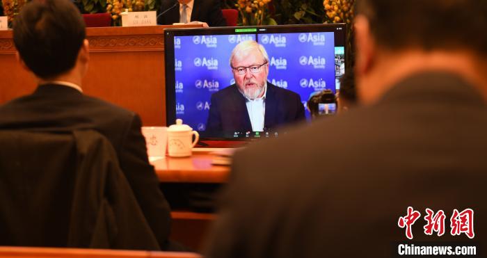 圖為外國專家通過線上進行分享交流。 趙朗 攝