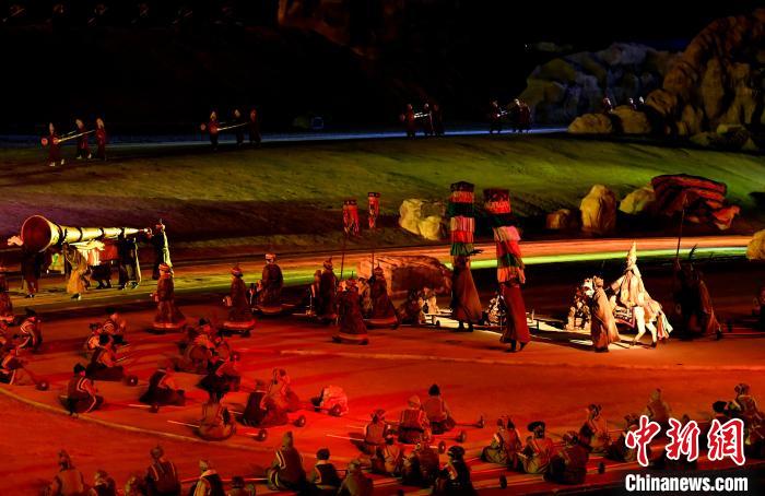 3月17日，西藏拉薩，《文成公主》大型史詩劇演出現場。　李林 攝