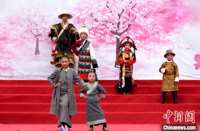 3月28日,西藏林芝第二十屆桃花旅游文化節(jié)開幕式上的文藝表演。 李林 攝